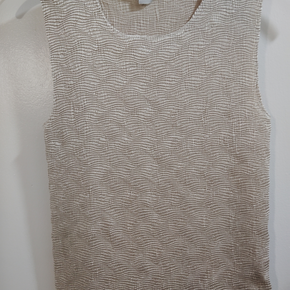 Dress Barn Beige Textured Tank Top
